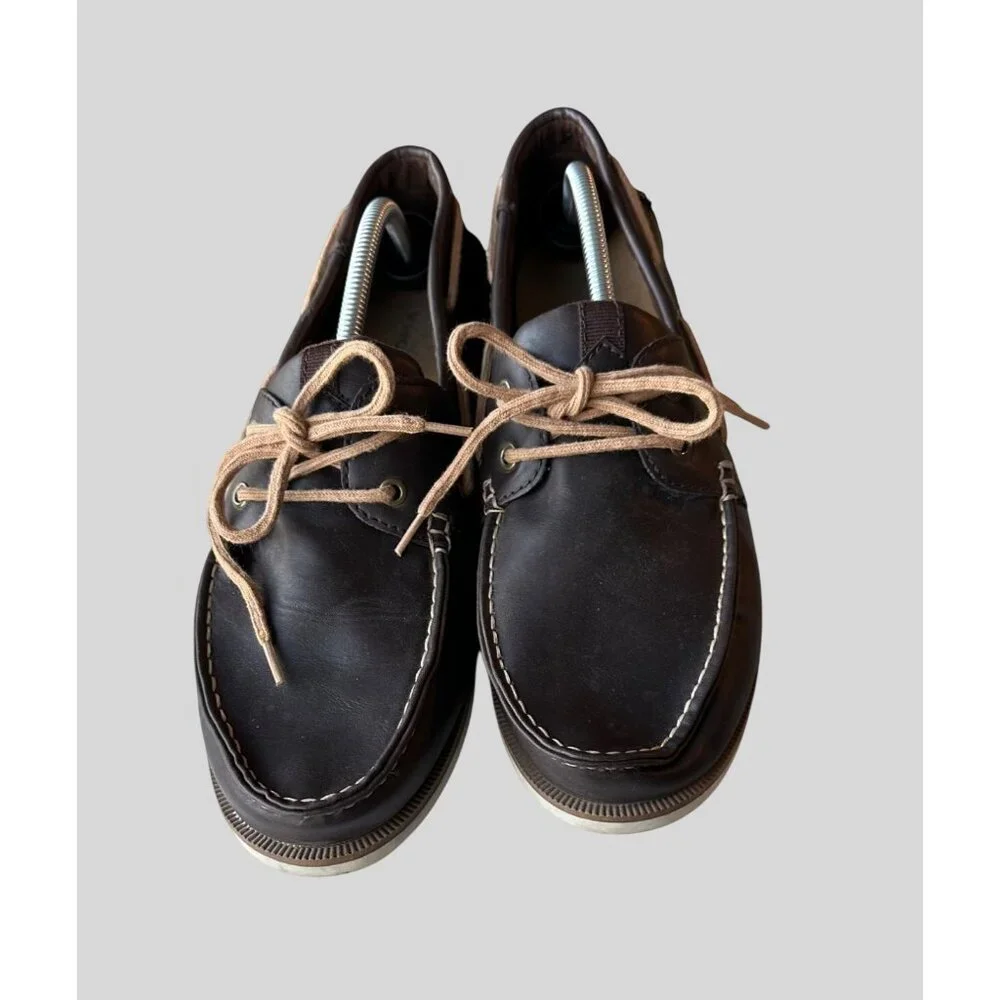 Sonoma Men's Authentic Original Leather Boat Shoes Brown Size 13